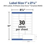 Avery Address Labels, Sure Feed and Easy Peel Technology, Glossy White Labels, 1" x 2-5/8", Permanent Adhesive, Laser/Inkjet, 300 Total (6525) - Image 6