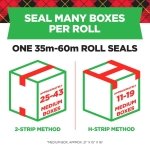 Scotch Heavy Duty Moving Packing Tape, Clear, Makes Packing Easier & Quieter, 1.88 in. x 54.6 yd., 2 Tape Rolls with 1 Dispenser - Image 3