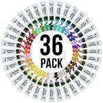 U.S. Art Supply Professional 36 Color Set of Acrylic Paint in Large 18ml Tubes - Rich Vivid Colors for Artists, Students, Beginners - Canvas Portrait Paintings - Color Mixing Wheel - Image 5
