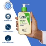 CeraVe Oil Cleanser for Face, Hydrating Foaming Oil Face Cleanser with Squalene Oil, Hyaluronic Acid and Ceramides, for Dry to Very Dry Skin, Non-Greasy, Non-Comedogenic, Fragrance-Free, 562 mL - Image 4