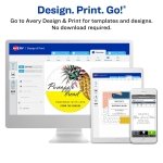 Avery® Matte White Arched Labels, Sure Feed® Technology, 3" x 2.25", 225 Labels, Print-to-The-Edge, Laser/Inkjet Printable - Image 6