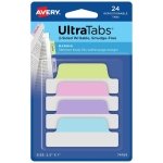 Avery® Margin Ultra Tabs®, 2.5" x 1" Repositionable, 24 Pastel Tabs