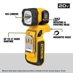 DEWALT 20V MAX LED Work Light Rechargeable, LED Flashlight, Magnetic Flashlight, Freestanding and Clip-On Light, 360 degree pivoting Head, Tool Only (DCL044) - Image 2