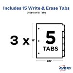 Avery Write & Erase Plastic Dividers, 5-Tab, Multicolor, 3 Sets - Image 5