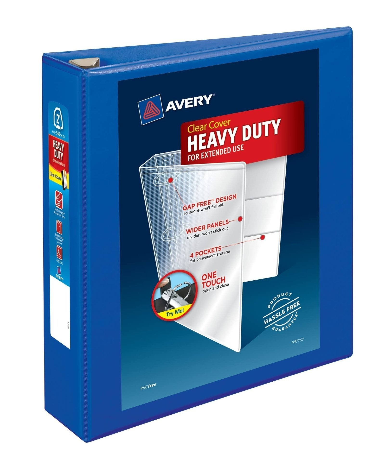 71TW8XAqpUL.jpg Avery® Heavy-Duty View 3 Ring Binder, 2" Rings, 1 Pacific Blue Binder - Image 1