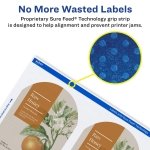 Avery® Matte White Arched Labels, Sure Feed® Technology, 3" x 2.25", 225 Labels, Print-to-The-Edge, Laser/Inkjet Printable - Image 4