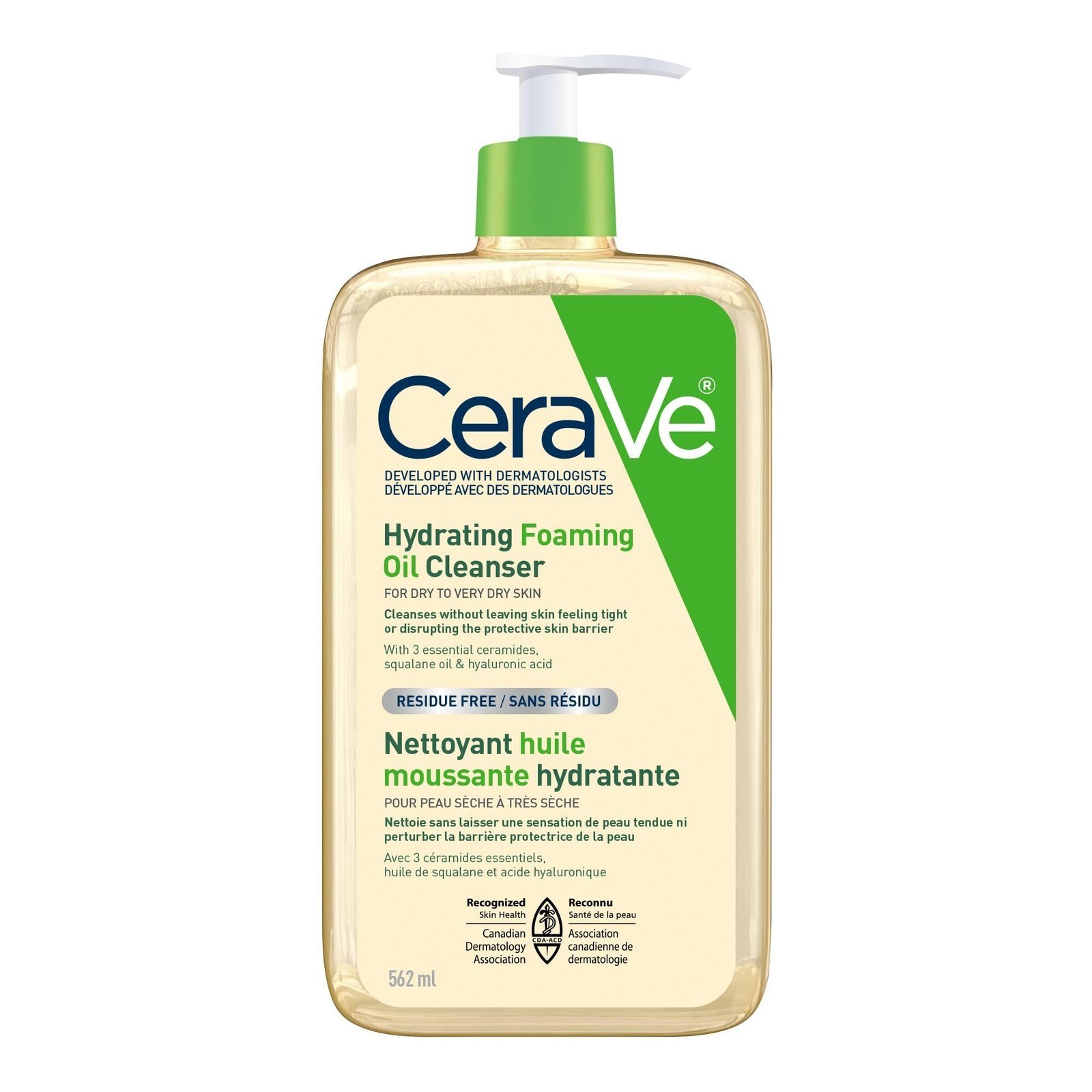 71aLu6idDjL.jpg CeraVe Oil Cleanser for Face, Hydrating Foaming Oil Face Cleanser with Squalene Oil, Hyaluronic Acid and Ceramides, for Dry to Very Dry Skin, Non-Greasy, Non-Comedogenic, Fragrance-Free, 562 mL - Image 1
