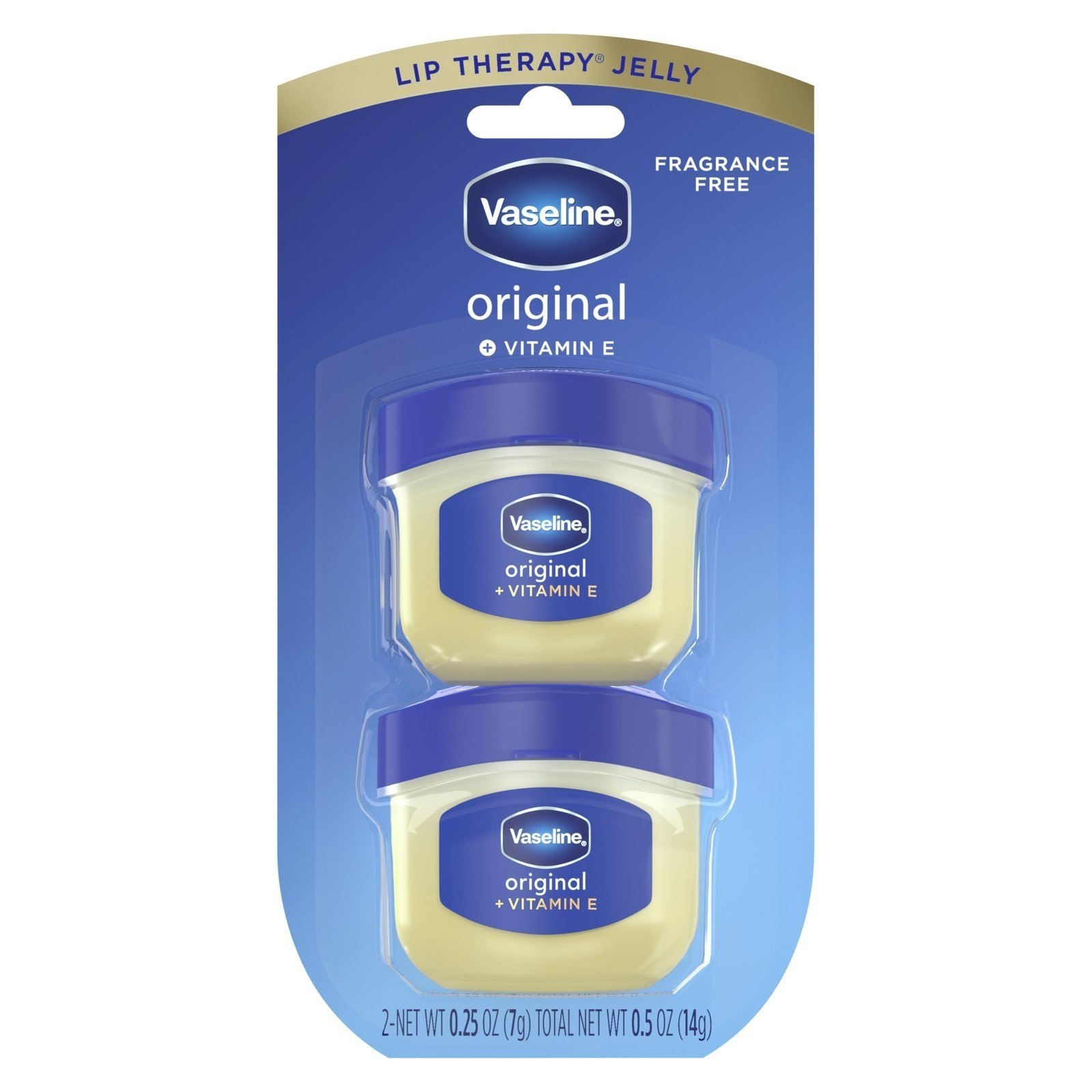 Vaseline Lip Therapy Original Mini Lip Balm, Hydrating Dry Lips 0.5oz 2ct