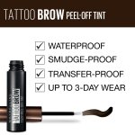 Maybelline New York Eyebrow Tint, With Tip Brush Applicator, Peel Off Formula, Tattoo Brow Longlasting Tint, Waterproof & Smudge Proof, Dark Brown, 4.9 ml - Image 4