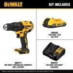 DEWALT 20V MAX Cordless Drill Driver Set, Electric Drill, Brushless 1/2 In 2 Speed, 2.0 Ah Battery and Charger Included, LED Light (DCD777D1) - Image 2