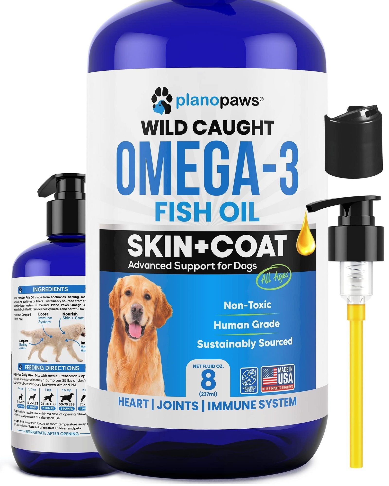 811shC-r4cL.jpg Omega 3 Fish Oil for Dogs - Better Than Salmon Oil for Dogs - Dog Fish Oil Supplement for Shedding, Allergy, Itch Relief - Supports Dry Skin, Joints - Dog Skin and Coat Supplement - Fish Oil Liquid - Image 1