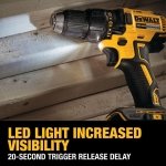 DEWALT 20V MAX Cordless Drill Driver Set, Electric Drill, Brushless 1/2 In 2 Speed, 2.0 Ah Battery and Charger Included, LED Light (DCD777D1) - Image 7
