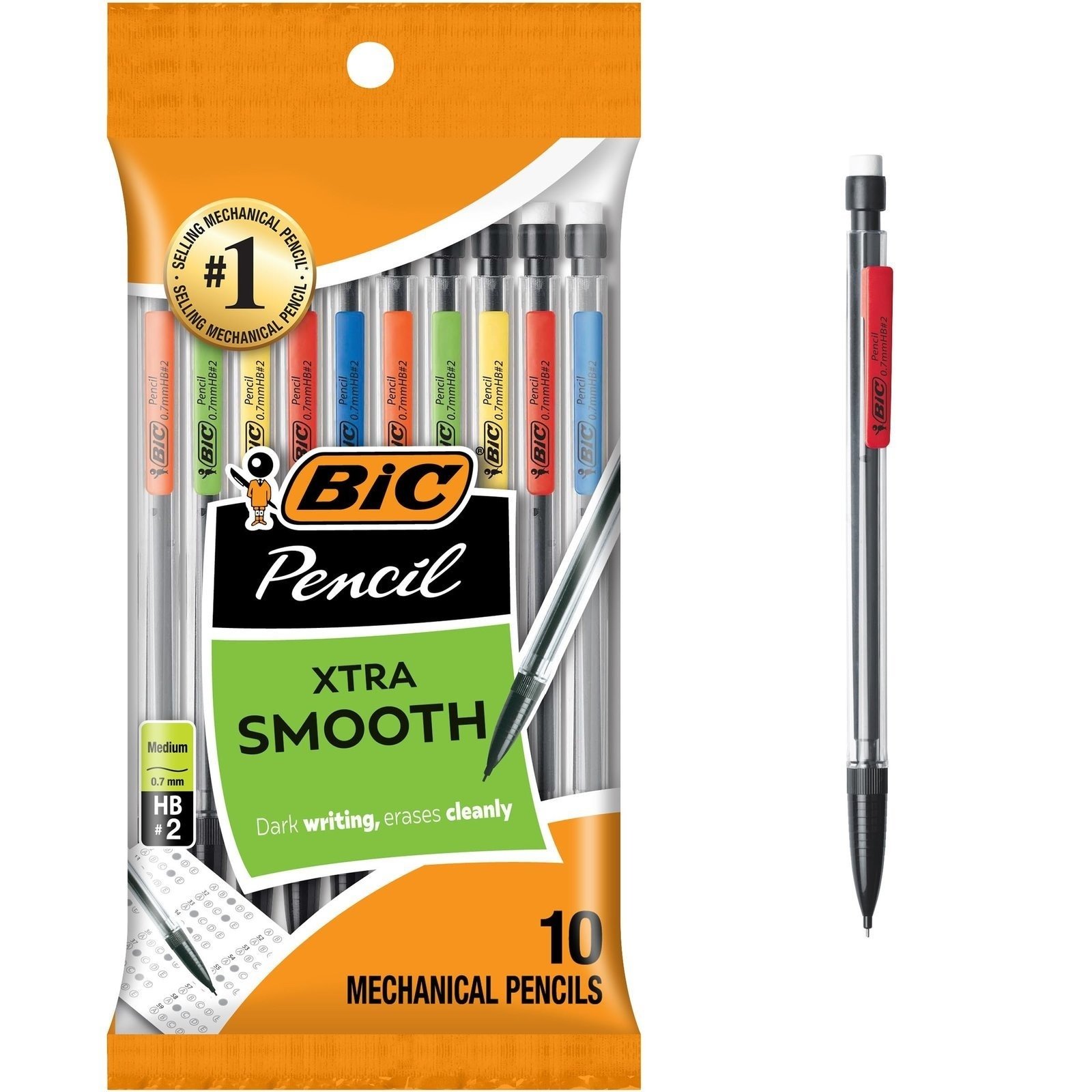 816W8GE593L.jpg BIC Xtra-Smooth Mechanical Pencils, Medium Point, 0.7mm, 10-Count Pack - Image 1