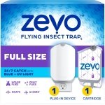 Zevo Flying Insect Trap for Fruit Flies & Gnats, 1 Plug-in Base & 1 Refills