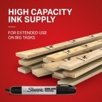 Sharpie King Size Permanent Markers, Chisel Tip, Black, 12 Count - Thick Poster Markers, Heavy Duty For Work & Industrial Use, High Capacity Ink Supply, For Paper, Metal, Plastic, And More - Image 5