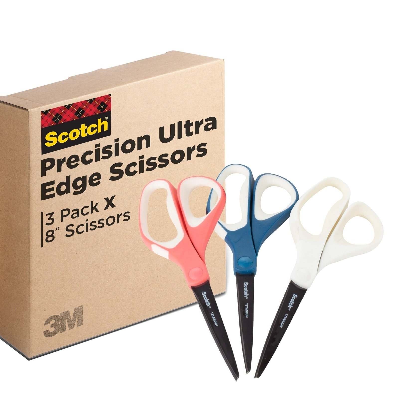 81EYEmBKu-L.jpg Scotch Brand Precision Ultra Edge Scissors, 8 Inch, 3-Pack - Image 1