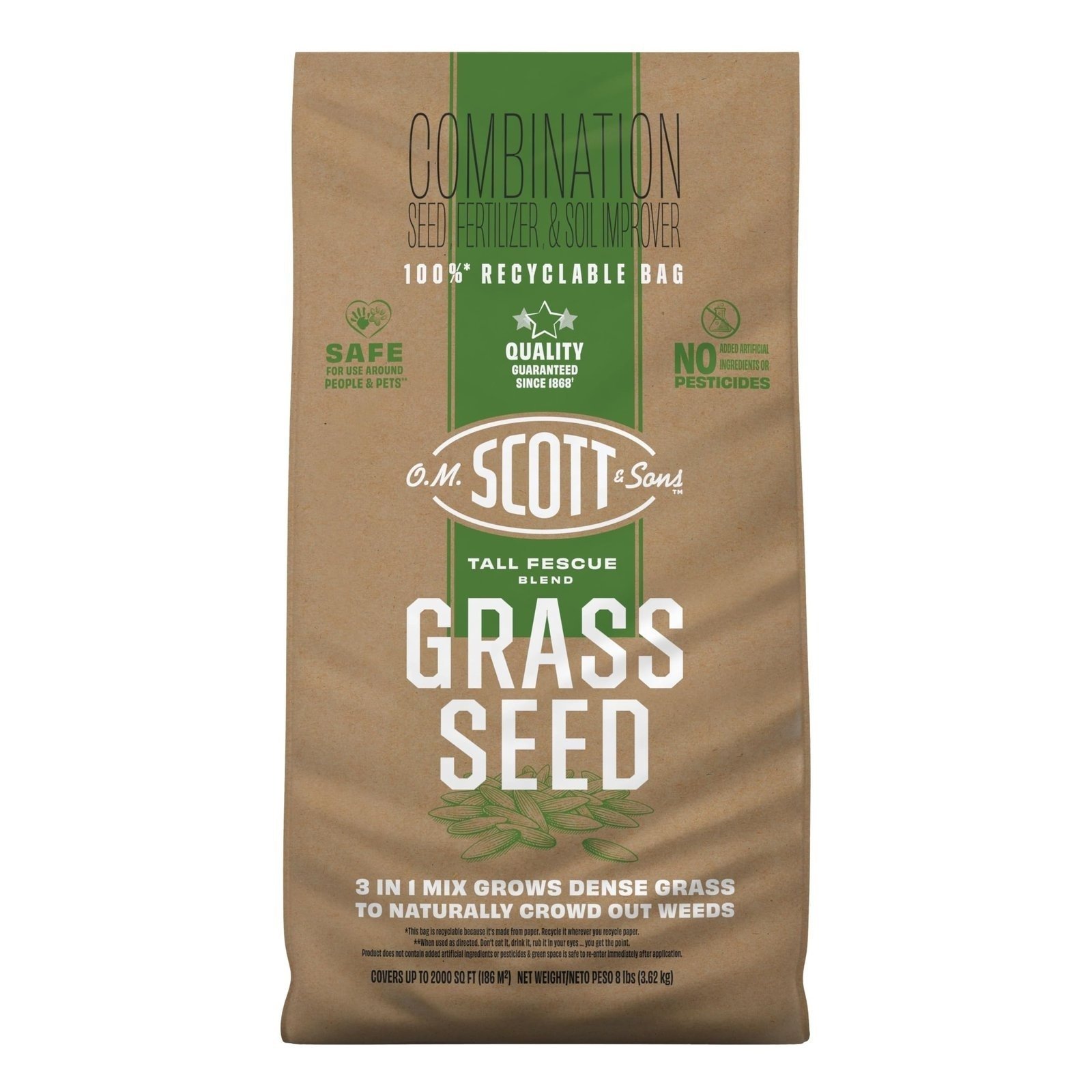 81Muxao5oKL.jpg O.M. Scott & Sons Tall Fescue Blend Grass Seed, 8 lbs. - Image 1