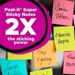 Post-it Super Sticky Notes, 3 x 3 in, Assorted Brights, 15 Pads - Image 3