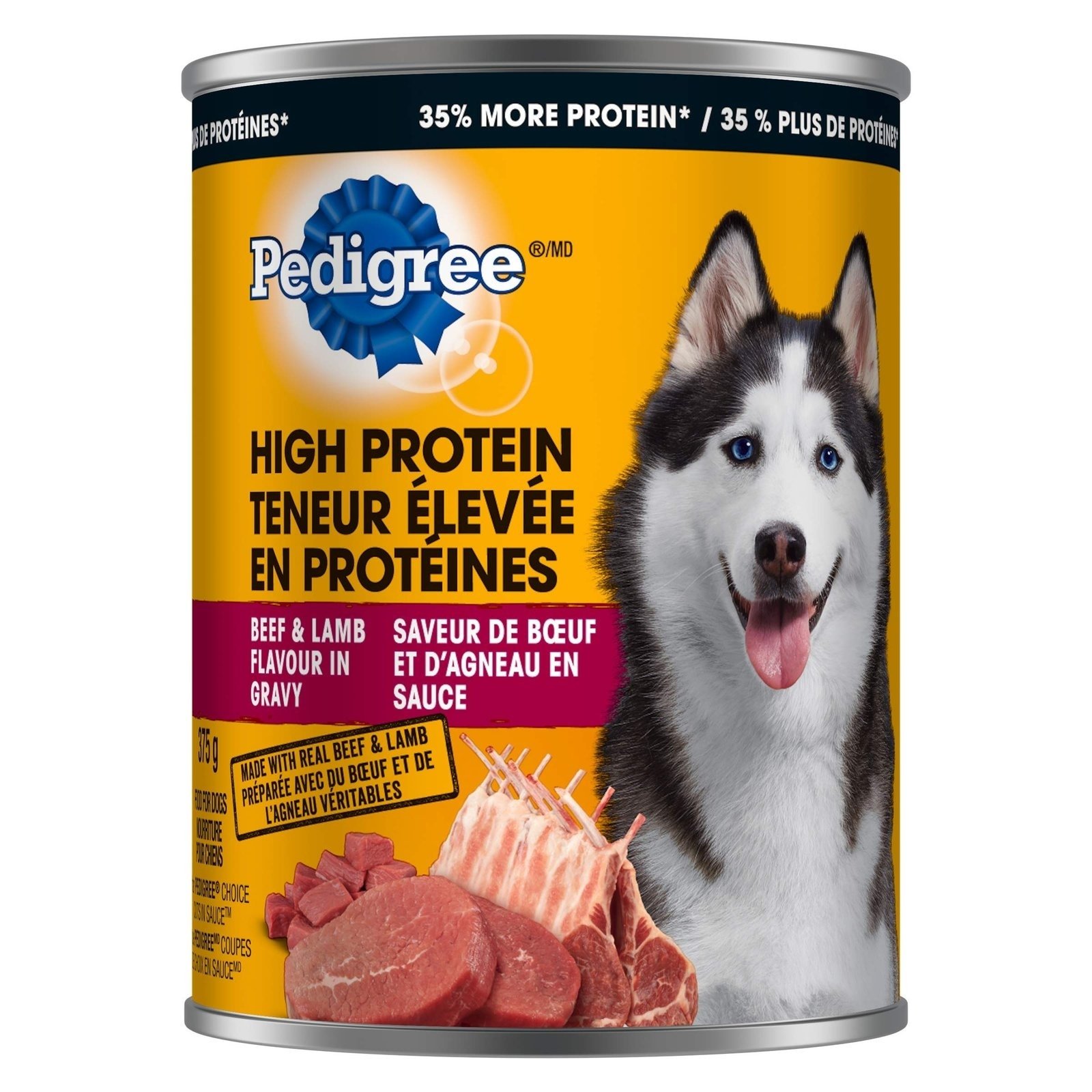 81XMWLR70-L.jpg PEDIGREE High Protein Adult Wet Dog Food - Beef & Lamb Flavour in Gravy, 375g, 12 cans - Image 1