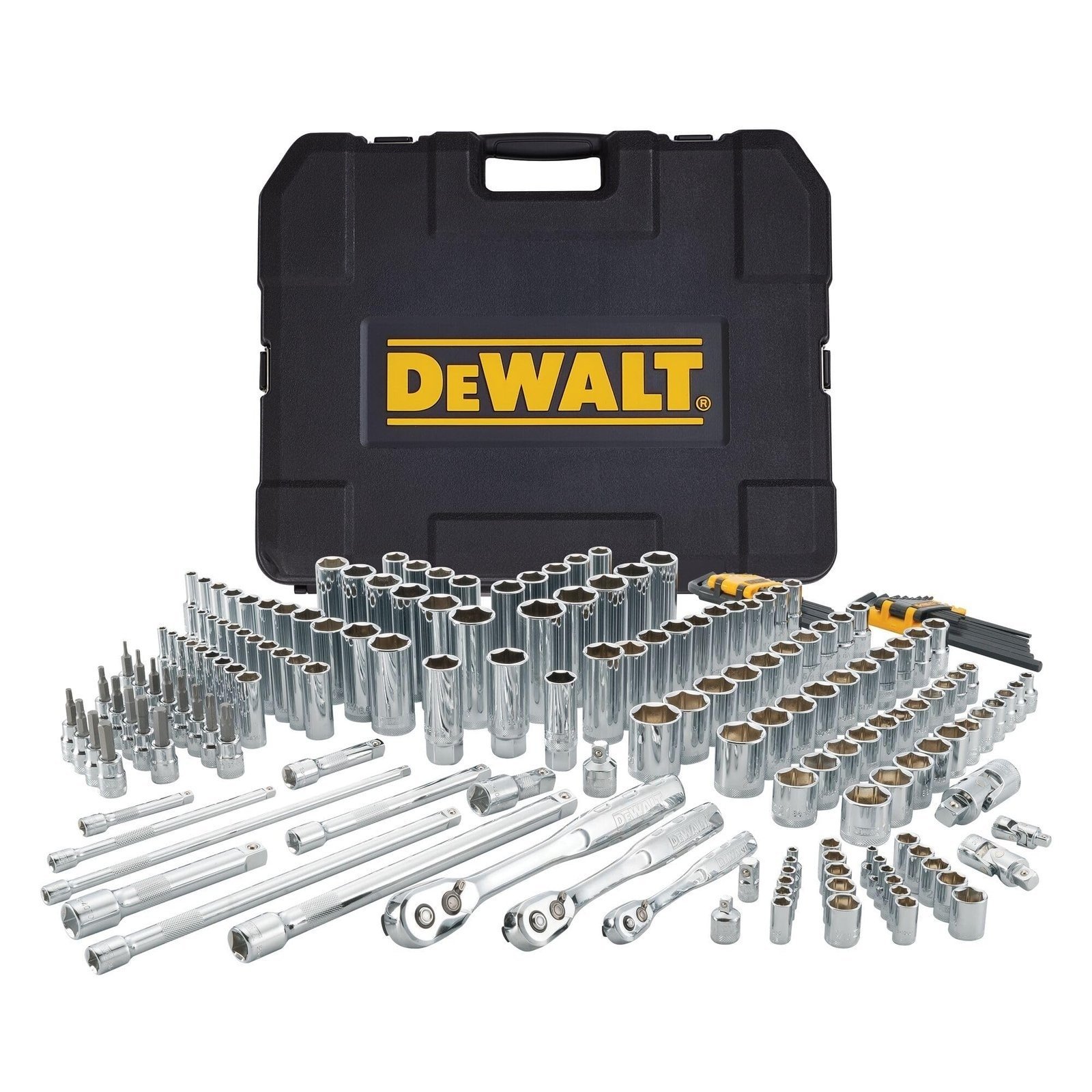81XYDGRrRXL.jpg DEWALT 192 Pcs. Mechanics Tool Set, 1/2, 1/4, 3/8 Socket Set, SAE and Metric Socket Wrench Set, Hard Shell Tool Box (DWMT75049) - Image 1