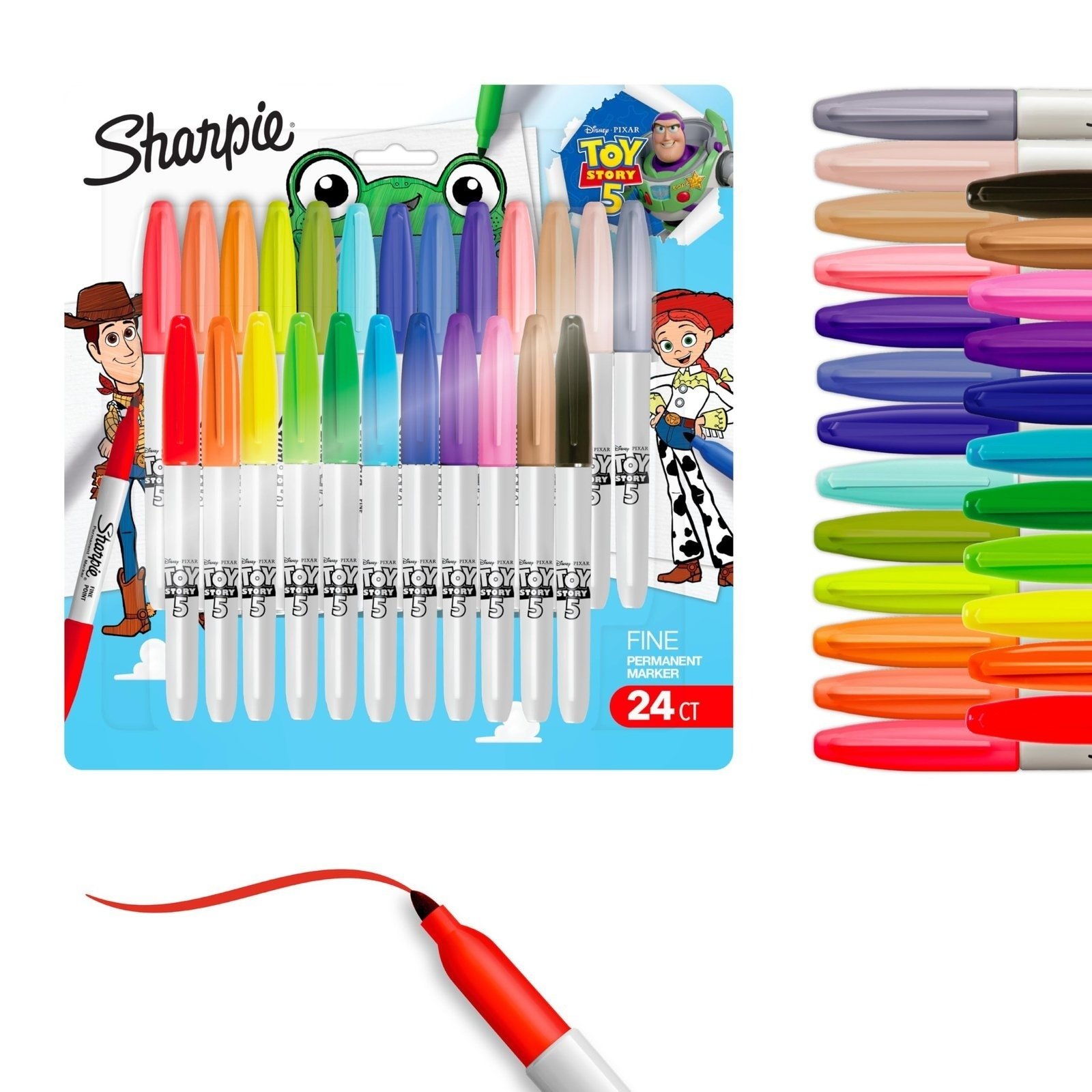 81Z2oHelVRL.jpg Sharpie Permanent Markers, Toy Story 5 Packaging, Assorted, Fine Point, 24 Count - Image 1
