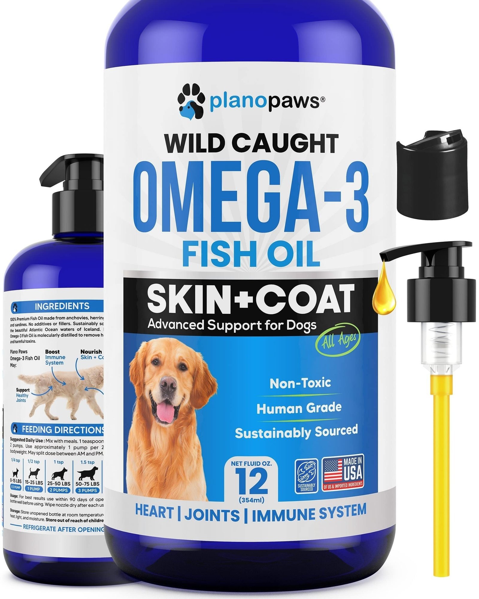 81njb7Q0OL.jpg Omega 3 Fish Oil for Dogs - Better Than Salmon Oil for Dogs - Dog Fish Oil Supplement - Reduce Shedding & Itching - Supports Joints, Brain, Heart Health- Dog Skin and Coat Supplement - Fish Oil Liquid - Image 1