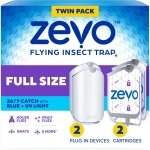 Zevo Flying Insect Trap for Fruit Flies & Gnats, 2 Plug-in Bases, 2 Refills