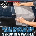 Chemical Guys, Waffle Weave Gray Matter Microfiber Drying Towel, 25 x 36 in - Image 4